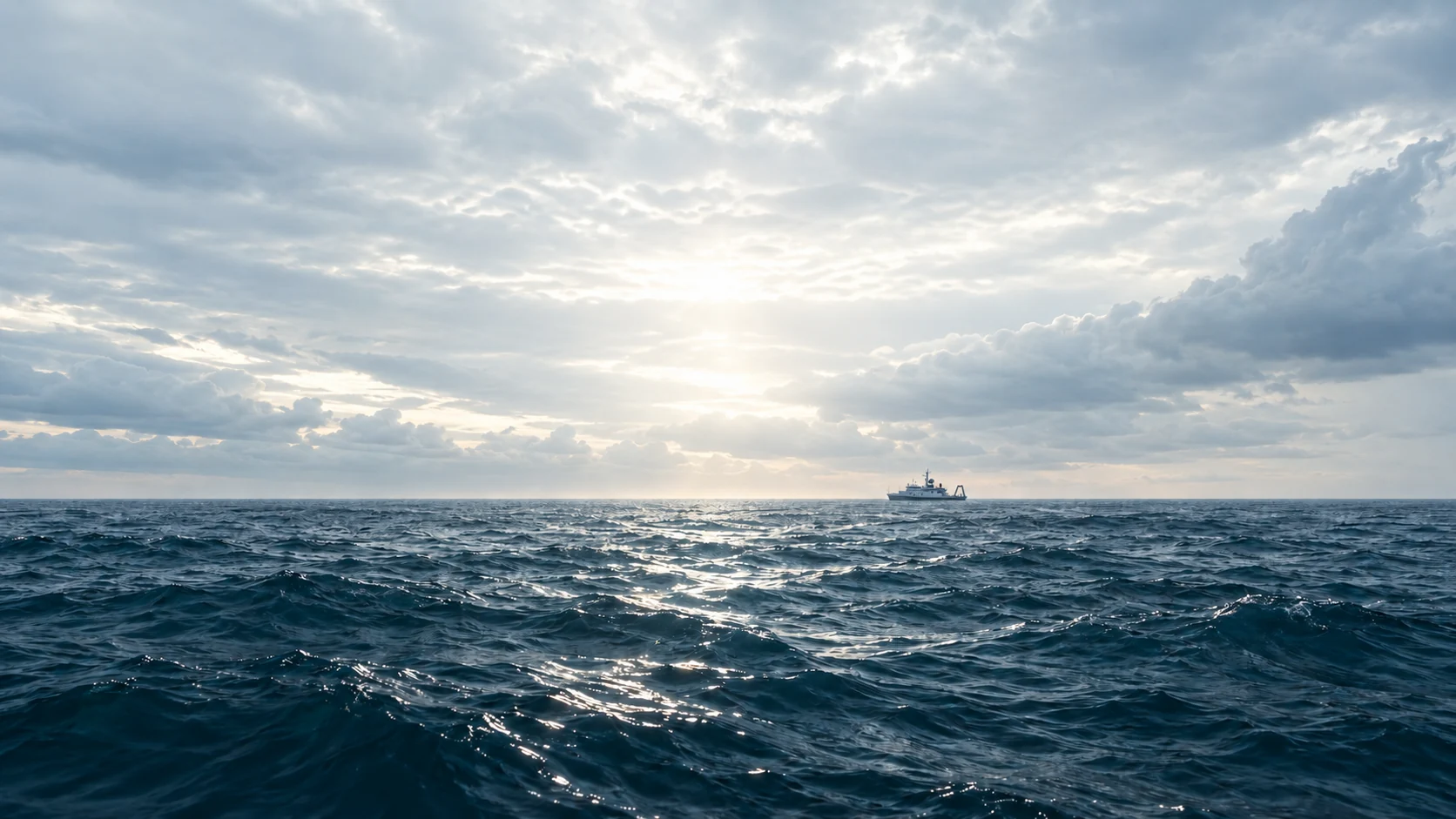 Silver light over the open ocean
